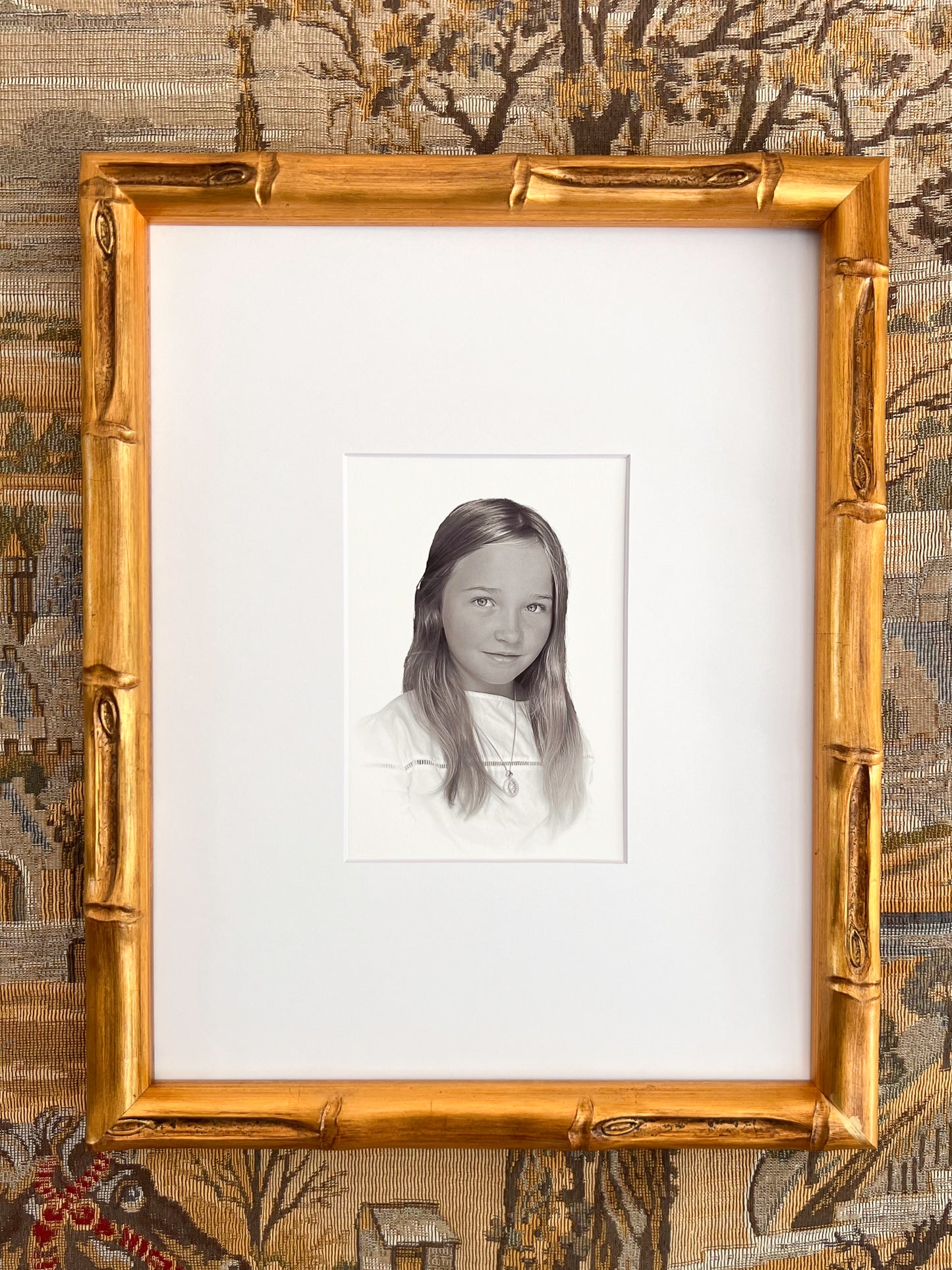 5x7 Guided Heirloom Matted and Framed in Deep Gold Bamboo